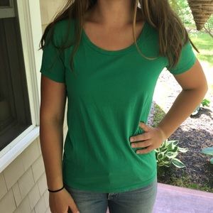 J. Crew Jade Green Scoop Neck Tee